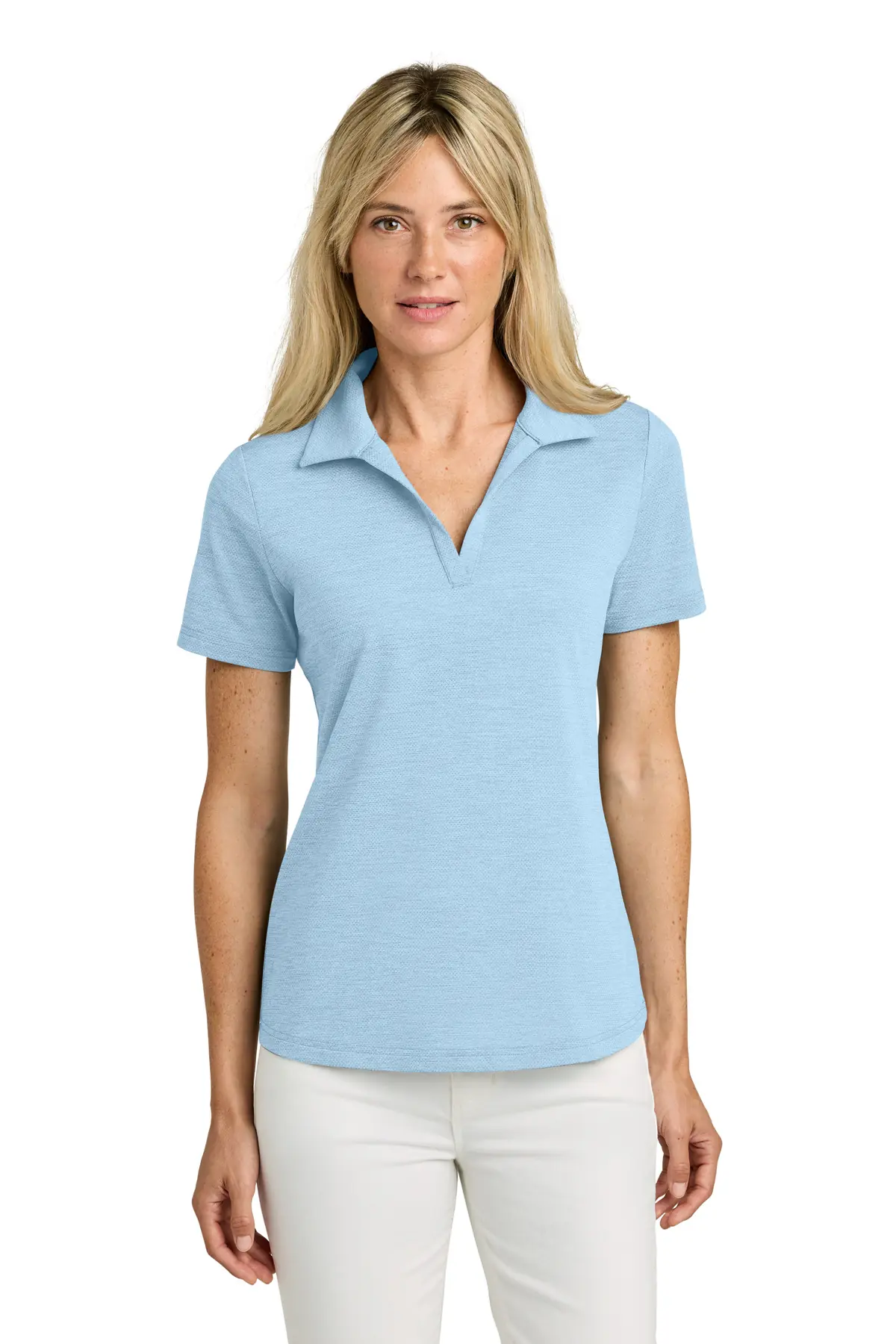TravisMathew Women's Onward Polo in Airy Blue Heather