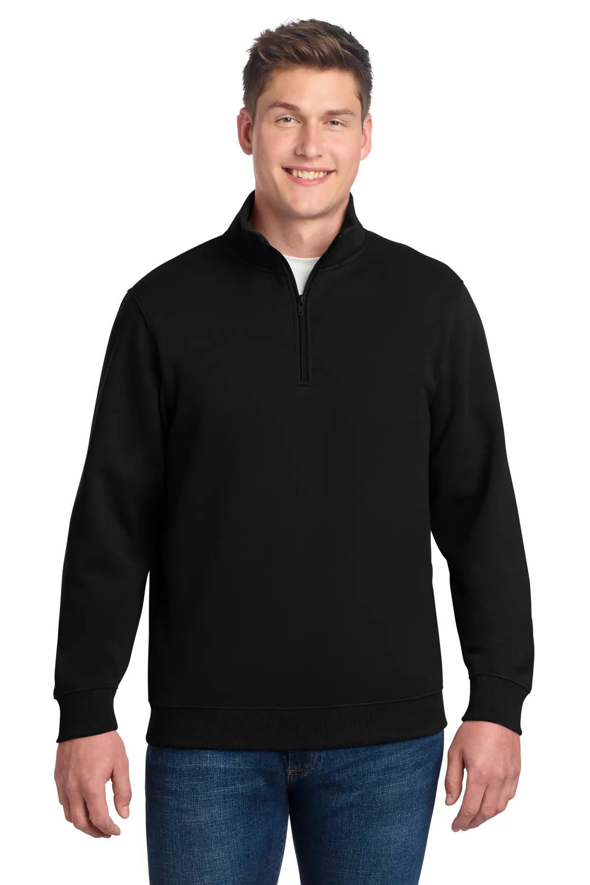 Sport-Tek Tall 1/4-Zip Sweatshirt. in Black