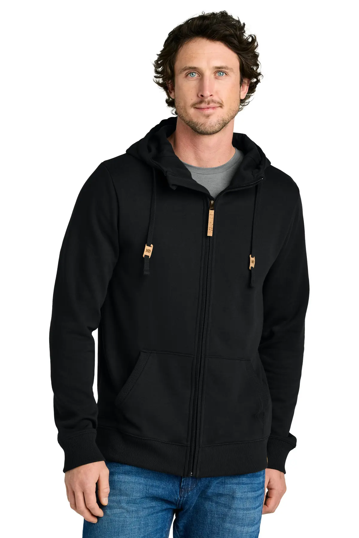 tentree Space Dye Fleece Full-Zip Hoodie in Meteorite Black