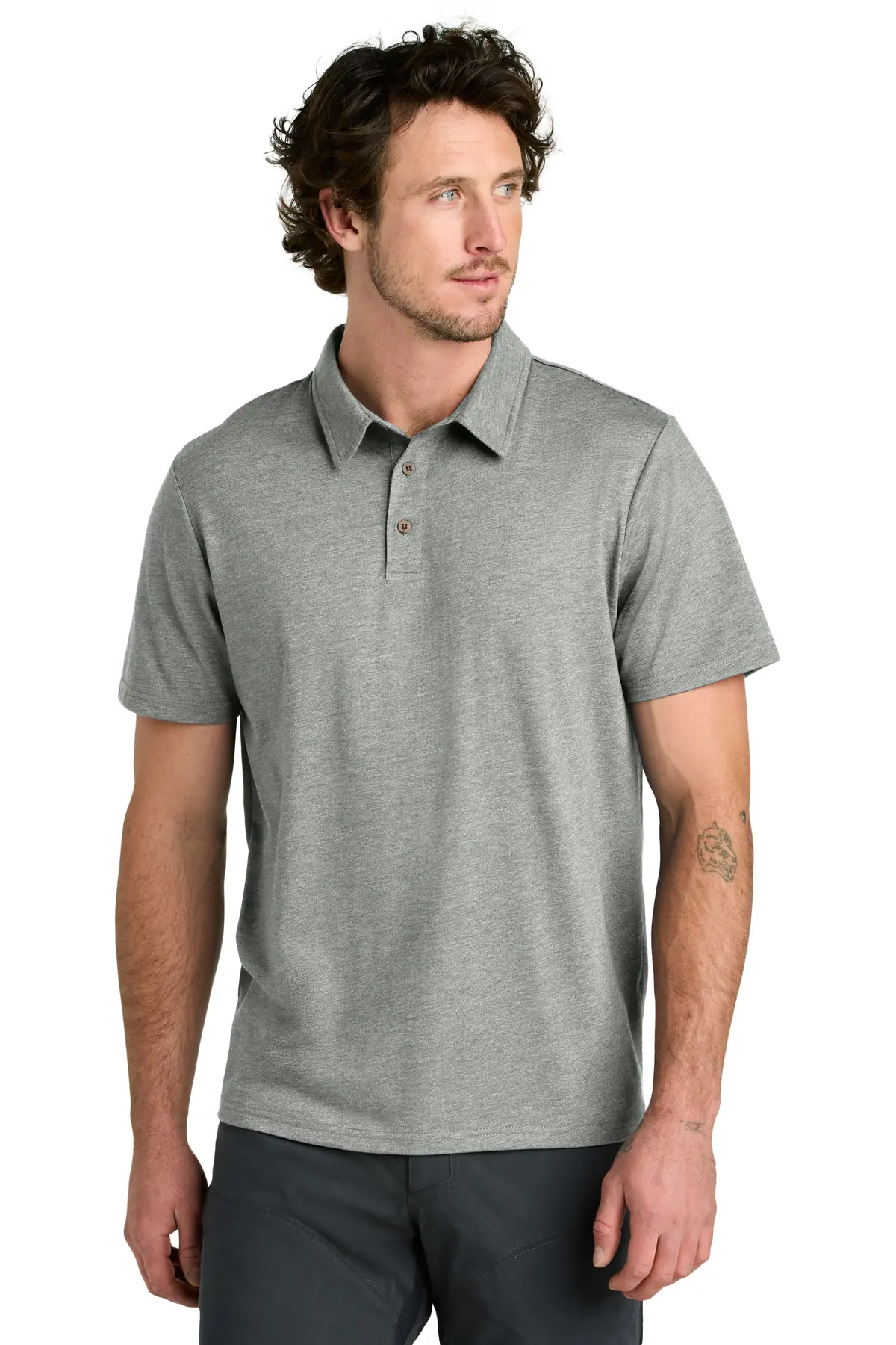 tentree LIMITED EDITION tentree TreeBlend Polo in Hi Rise Grey Heather