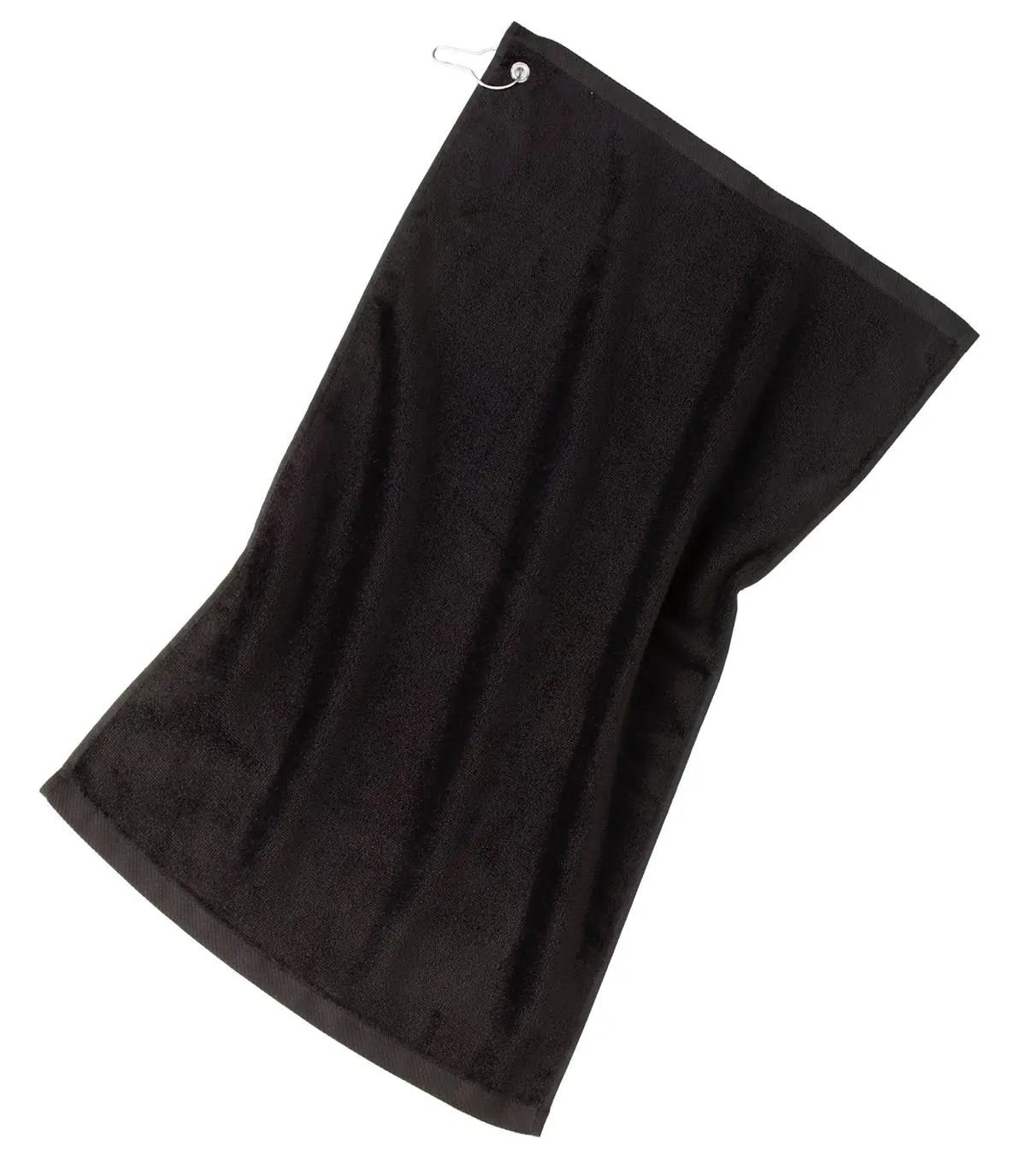 Port Authority Grommeted Golf Towel. in Black