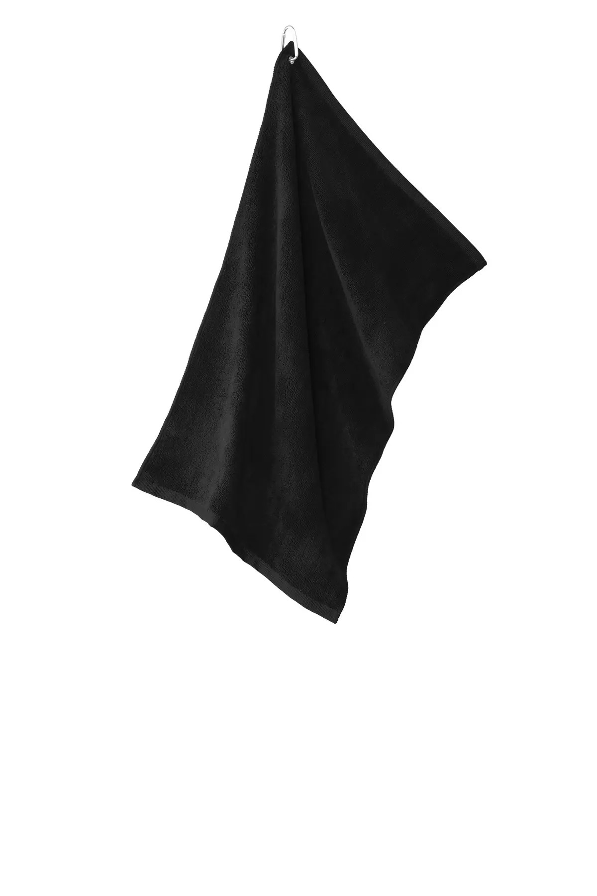 Port Authority Grommeted Microfiber Golf Towel. in Black