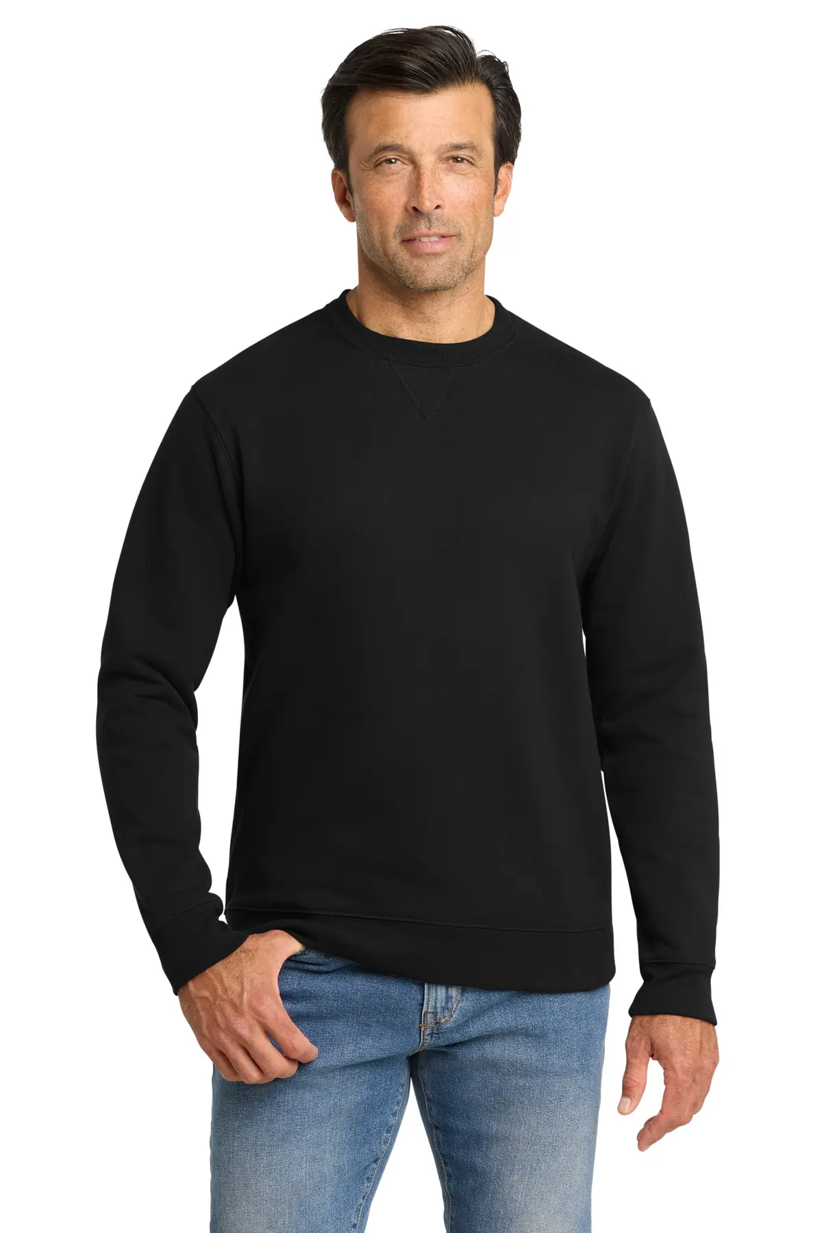 Volunteer Knitwear Chore Fleece Crewneck in Deep Black