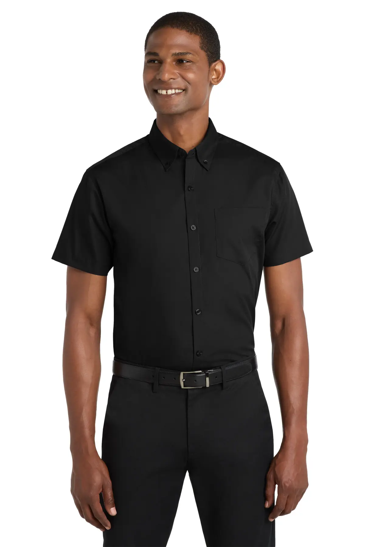 Port Authority Short Sleeve Carefree Poplin Shirt.