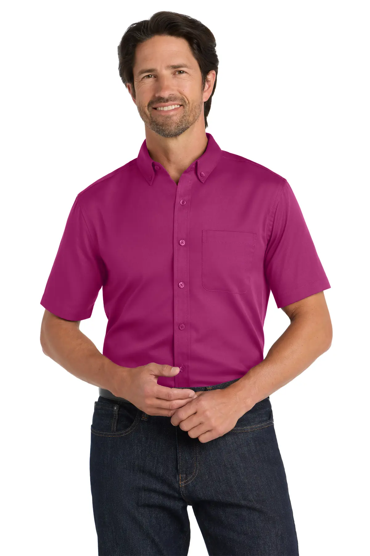 Port Authority Short Sleeve SuperPro React Twill Shirt.