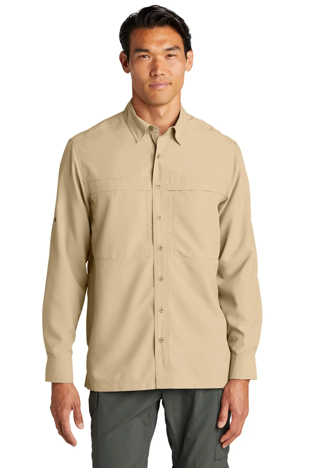 Port Authority Long Sleeve UV Daybreak Shirt in Oat