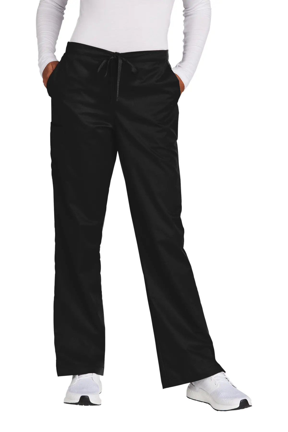 Wink Women's WorkFlex Flare Leg Cargo Pant in Black