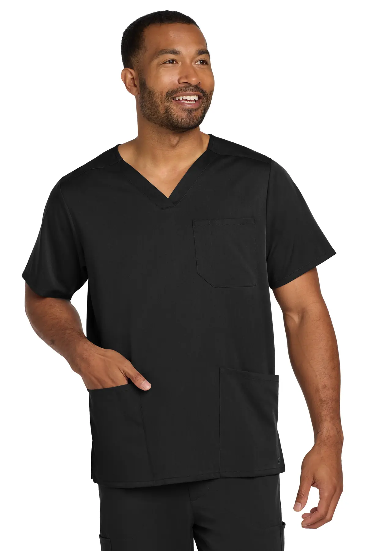 Wink Men's Premiere Flex V-Neck Top in Black