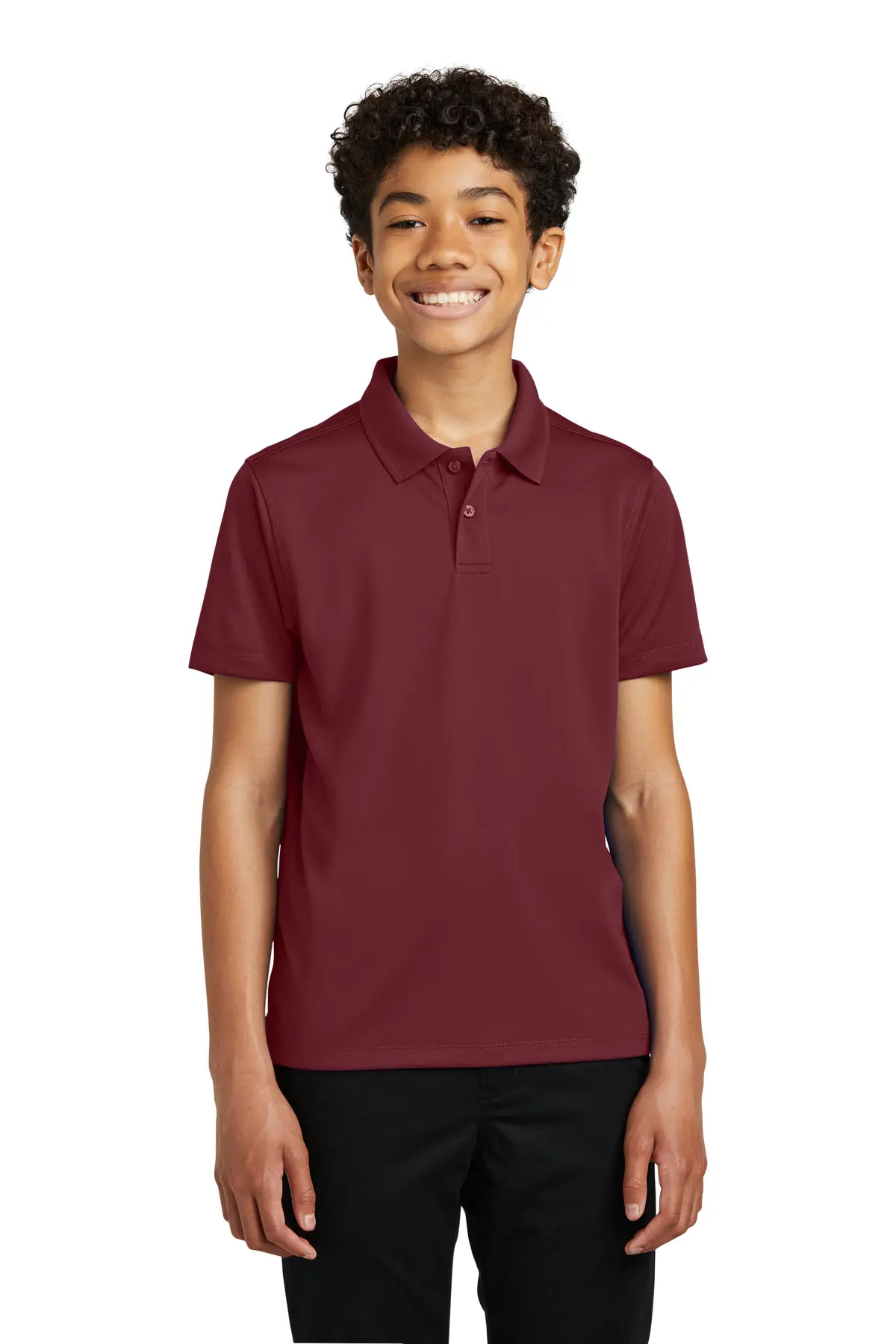 Port Authority Youth Dry Zone UV Micro-Mesh Polo in Burgundy