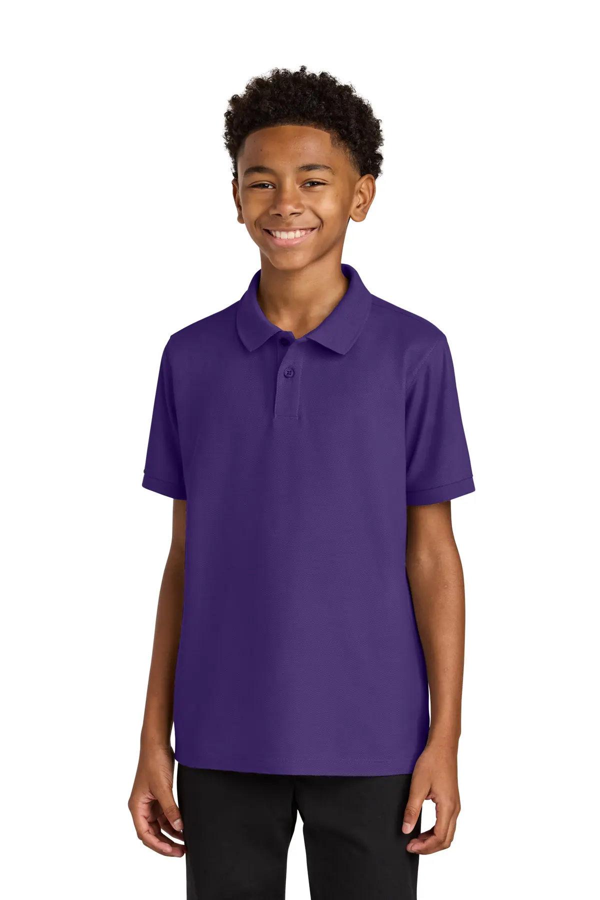 Port Authority Youth Wearever Signature Pique Polo in Prism Purple