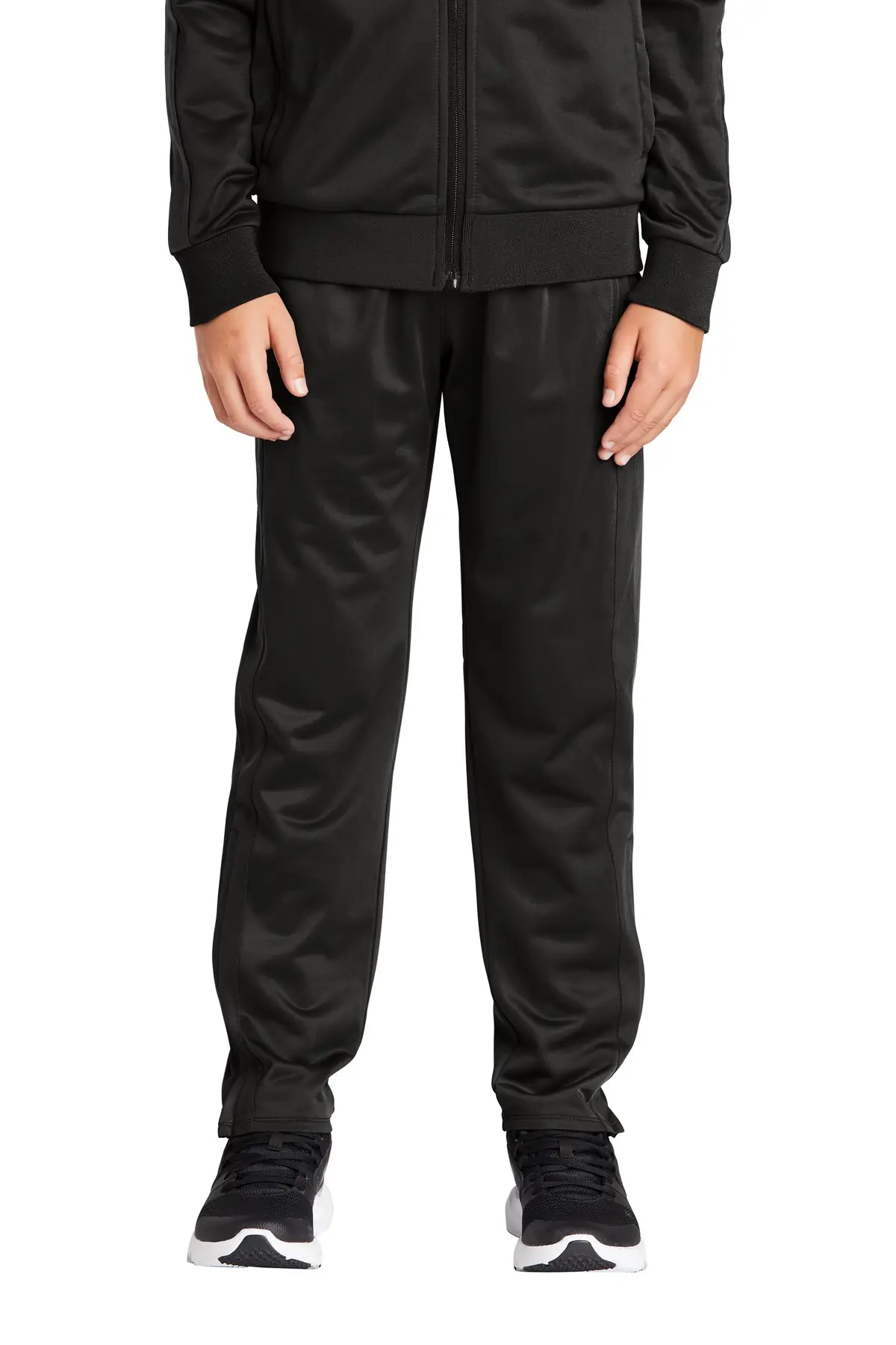 Sport-Tek Youth Tricot Track Jogger. in Black