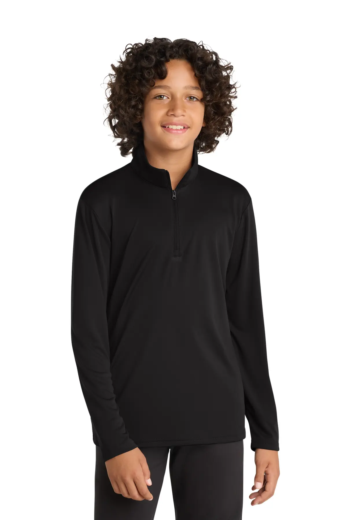 Sport-Tek Youth PosiCharge Competitor 1/4-Zip Pullover. in Black