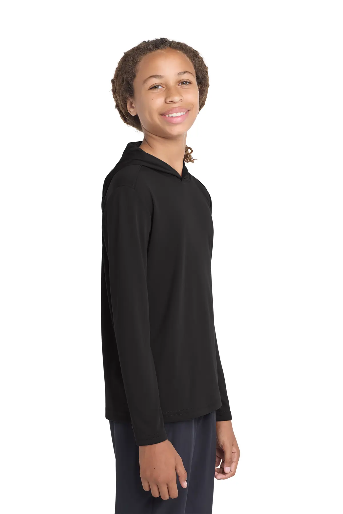 Sport-Tek Youth PosiCharge Competitor Hooded Pullover. in Black
