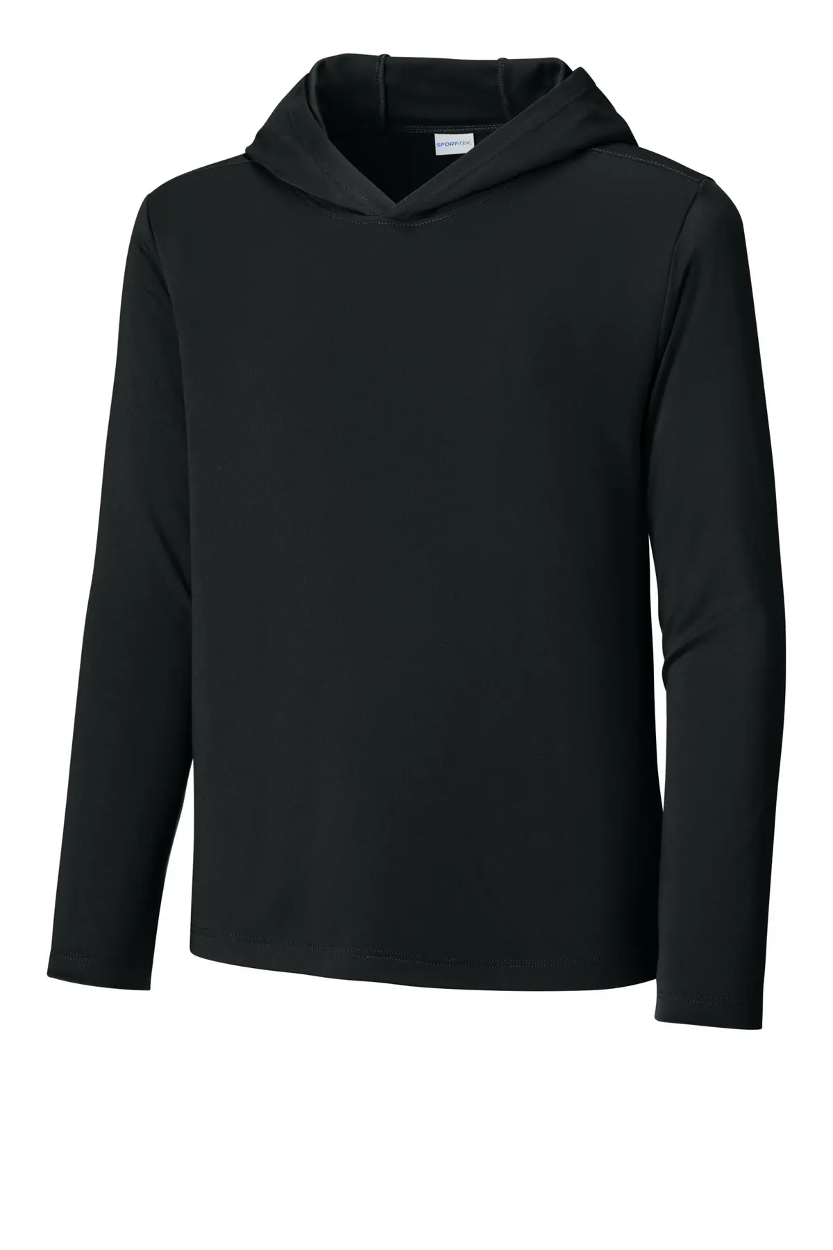 Sport-Tek Youth Posi-UV Pro Long Sleeve Hoodie in Black