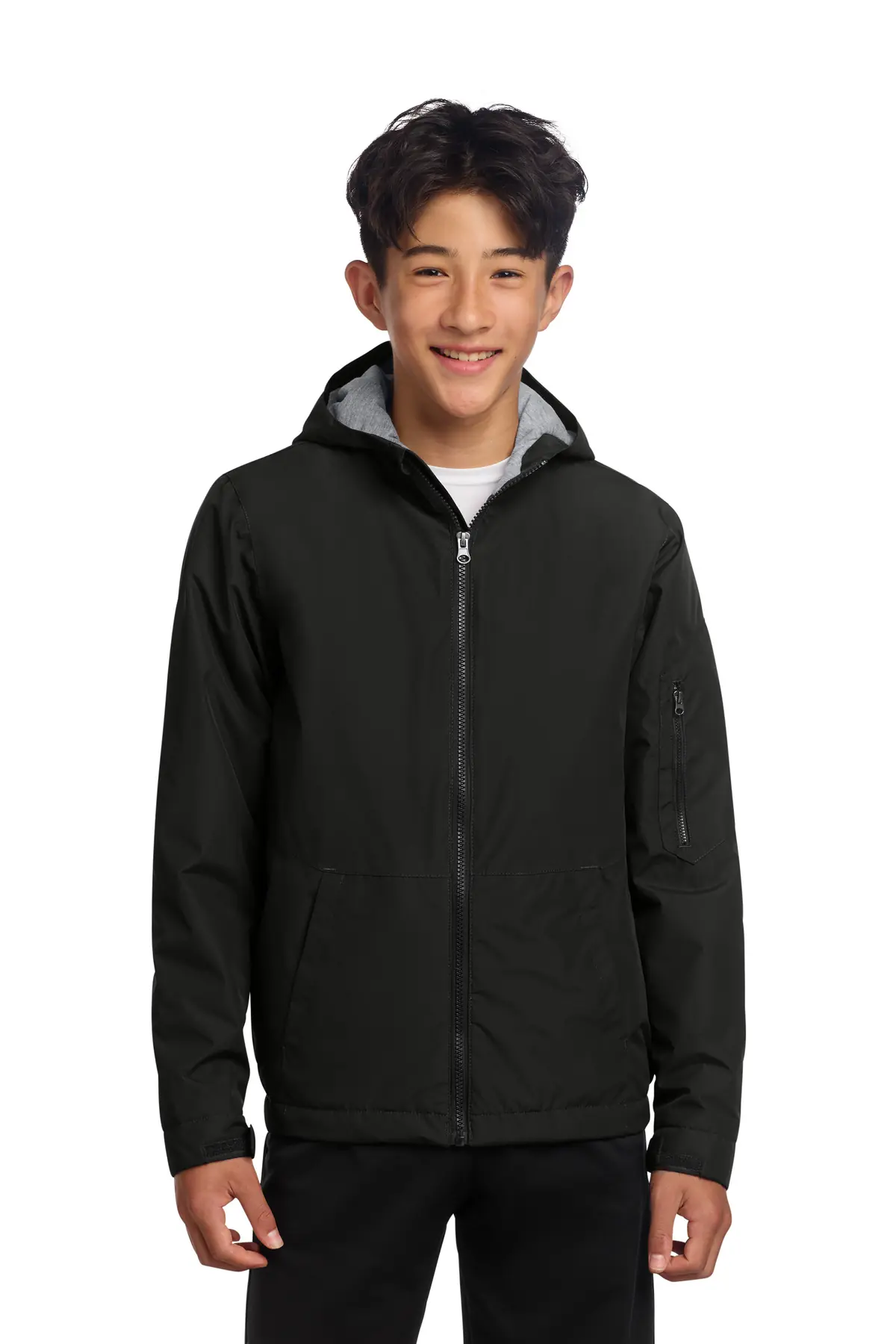 Sport-Tek Youth Waterproof Insulated Jacket in Black