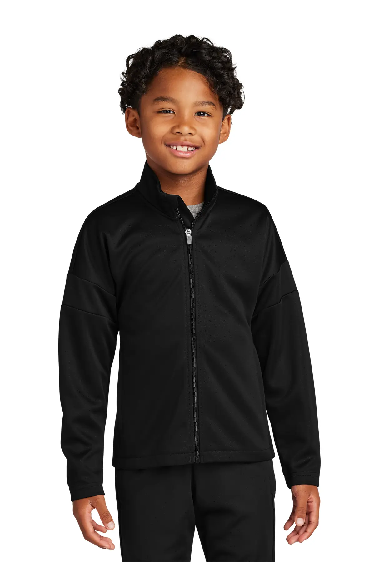 Sport-Tek Youth Travel Full-Zip Jacket in Black/ Black