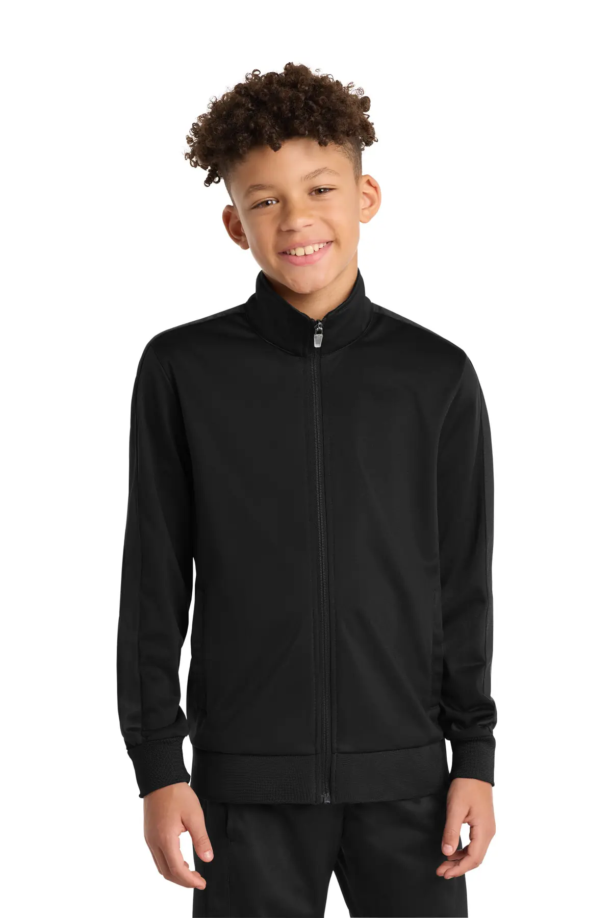 Sport-Tek Youth Tricot Sleeve Stripe Track Jacket.