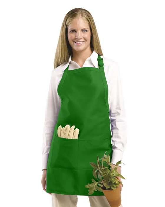 Full Width Apron with Pockets in Kelly