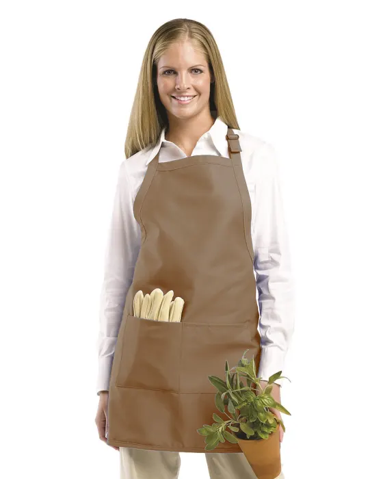 Full Width Apron with Pockets in Khaki