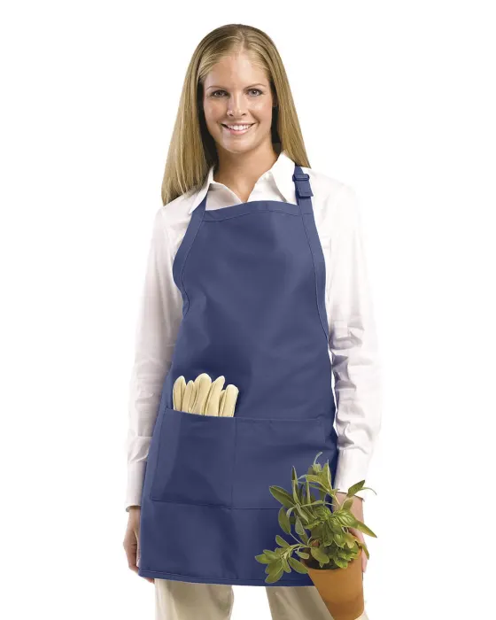 Full Width Apron with Pockets in Navy