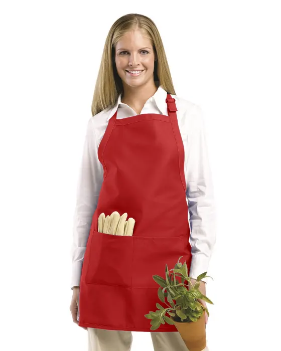 Full Width Apron with Pockets in Red
