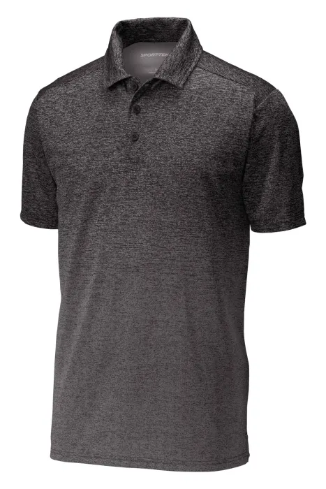 Ombre Heather Polo in Iron Grey/ Black