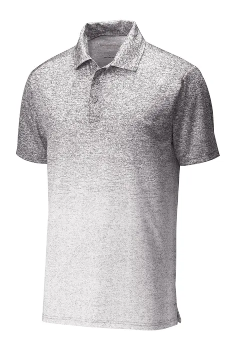 Ombre Heather Polo in White/ Graphite
