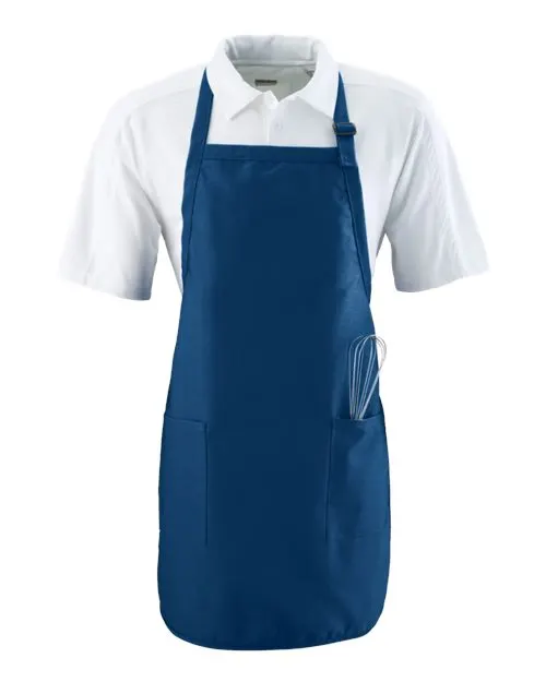 Full Length Apron with Pockets in Navy