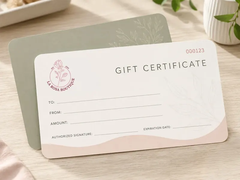 Custom Gift Certificates