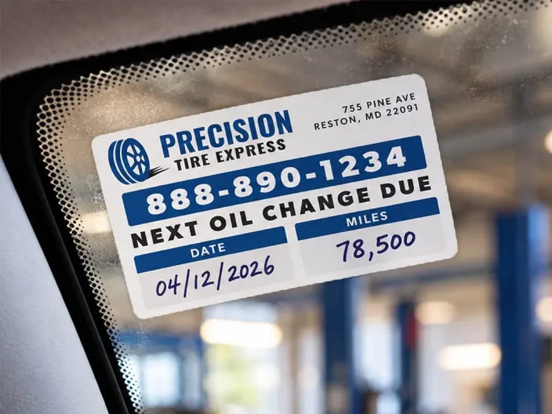 Oil Change Stickers