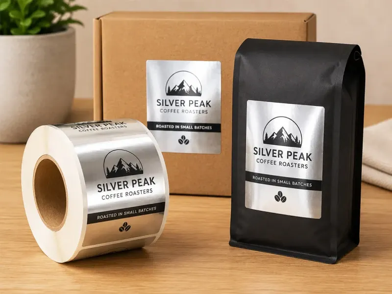Silver Foil Roll Labels